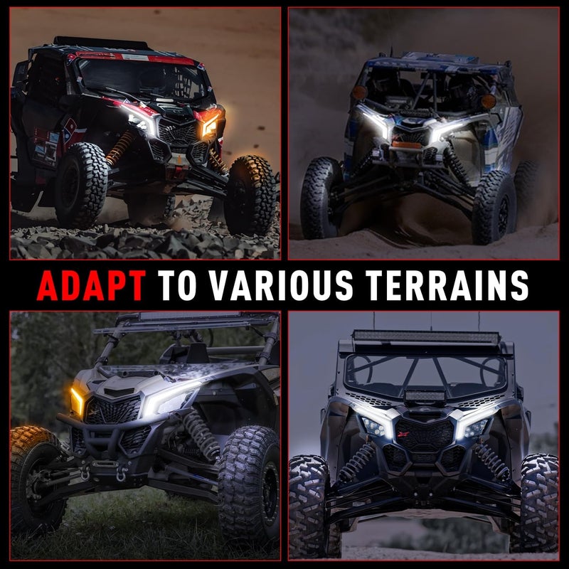 Beatto X3 Turn Signal Fang Light With White and Amber Color,Front Signature Accent Light Assembly Fit for Can-Am Maverick X3 and MAX models 2017-2025 - Image 4